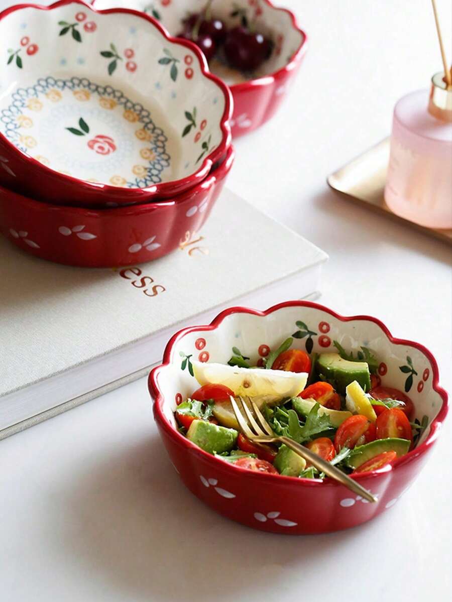 Bát đựng anh đào ren kiểu Nhật sáng tạo - Đỏ - Xem 1