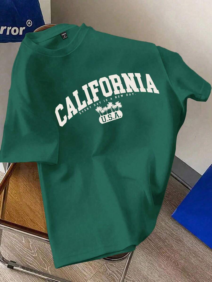 Claim Dot Áo thun nam cổ tròn tay ngắn màu xanh ô liu ôm sát - Màu xanh lá cây đậm - Xem 1