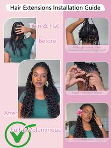 Boho Braids Human Crochet Hair In 100% Remy Human Hair Jerry Curly Feather Crochet Human Hair Line Boho Crochet Braids Human Hair Salon Silky Seamless Invisible For Thin Hair Woman Micro Pre Looped Crochet Human Hair Extensions Miracle Knots Crochet Human Hair - Natural Black - View 5