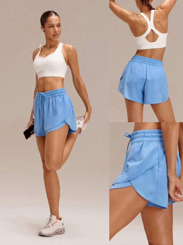 4.5" VitalSwift Lightweight Multi-Layered High-Waist Shorts With Built-In Underwear Adjustable Drawstring Daily Casual Summer Quick Dry Moisture Wicking Anti-Odor