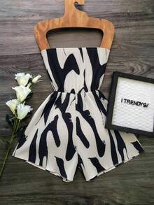 Franclia 女士时尚优雅无肩带连体裤 - 彩色 - 查看 2