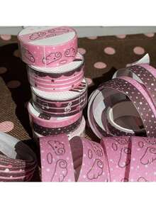 1 cuộn băng dính Washi lấp lánh hình dâu tây và ca cao nóng, chất liệu dễ thương cho sổ tay, băng dính Washi phong cách retro. - Nhiều màu - Xem 3