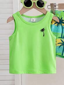 LMoss Kids Bộ 2 món áo ba lỗ cổ tròn và quần short dệt kim cho bé trai - Nhiều màu - Xem 6