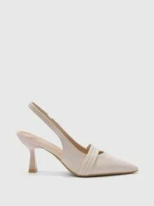 CUCCOO BIZCHIC Tacones de punta para mujer, tacones altos versátiles para ir al trabajo y uso diario - Albaricoque - Ver 2