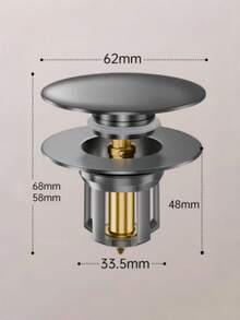 Stainless Steel Pop Up Drain Stopper Universal Sink Basin Plug Odor Proof Push Open Close Mechanism Easy Clean Replacement Bathroom Accessory - Multicolor - View 9