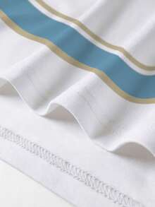 Claim Dot Men's Korean Retro Lightweight Striped Contrast Color Polo Shirt - Multicolor - View 5