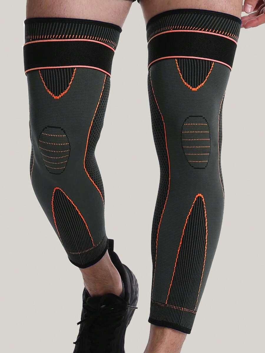 1pc Striped Pattern Knee Pad Gym - Orange - View 1
