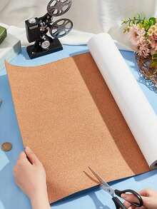 1 Cuộn giấy dán bảng ghim tự dính, thích hợp dán tường, dày 1-2mm, bảng ghim trang trí treo tường, bảng thông báo và bảng tầm nhìn cho nhà/trường học. - Màu nâu - Xem 2