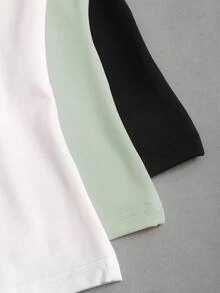 Sweetra 女士休闲褶皱圆领背心，夏季 - 彩色 - 查看 5