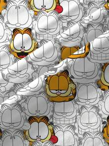 GARFIELD | SHEIN Áo thun ngắn tay cổ tròn in hình dễ thương cho bé trai, kiểu dáng thường ngày, in toàn thân. - trắng - Xem 6