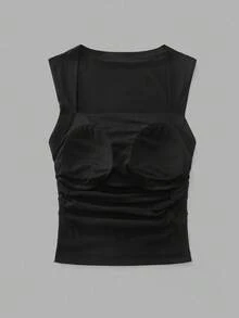 SHEIN EZwear 2pcs/Set Ribbed Removable Padded Camisole For Women,Summer Top - Multicolor - View 6