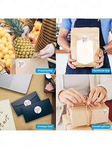 500pcs/Roll Decorative Thank You Label Stickers With English Text Patterns, Adhesive Sealing Stickers - White - View 4