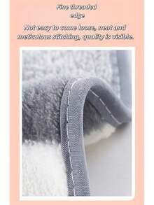 SHEIN 1pccoral Fleece Creative Striped Bow Soft Absorbent Hand Towels With Hanging Loop Dish Cloths Kitchen Towel - Grey - View 5