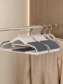 10-Piece Clothes Hanger Set, Anti-Slip And No-Mark Clothes Hanger, Sturdy Heavy-Duty Durable Clothes Hanger For Outerwear, Suitable For Bedroom, Bathroom, And Household Use For Drying, Storing, And Organizing Clothes - Multicolor - View 6