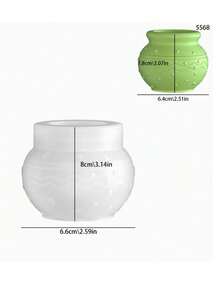 薰衣草石膏树脂水泥鱼缸、花盆、DIY干花、多肉植物小型吊盆模具 - 白色 - 查看 6