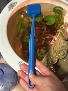 1个水族箱鱼缸清洁刷，长柄漂浮海绵刷，玻璃和植物清洁工具，适用于鱼缸配件 - 藍色 - 查看 7