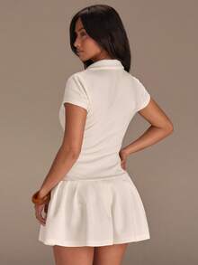 Athîral 女士休闲度假白色针织迷你连衣裙 - 白色 - 查看 2