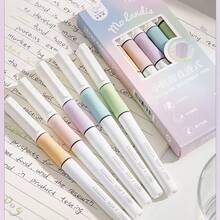 10 piezas Bolígrafo de tinta líquida con agarre suave de color Morandi, bolígrafo de gel retráctil de secado rápido y silencioso para estudiantes, exámenes y tareas - Multicolor - Ver 8