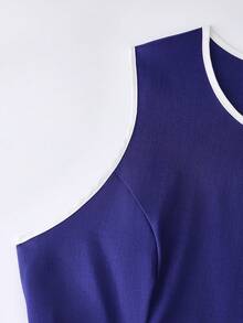 GlowEve CURVE Nuevo conjunto de 2 piezas de verano para mujer de talla grande, adecuado para ir al trabajo, fiestas, reuniones, salidas casuales, estilo chino, estilo resort, apropiado para el Día de San Patricio, Pascua, Día de San Valentín, Navidad, Acción de Gracias, cómodo, versátil, favorecedor, conjunto de primavera/verano - Azul - Ver 4