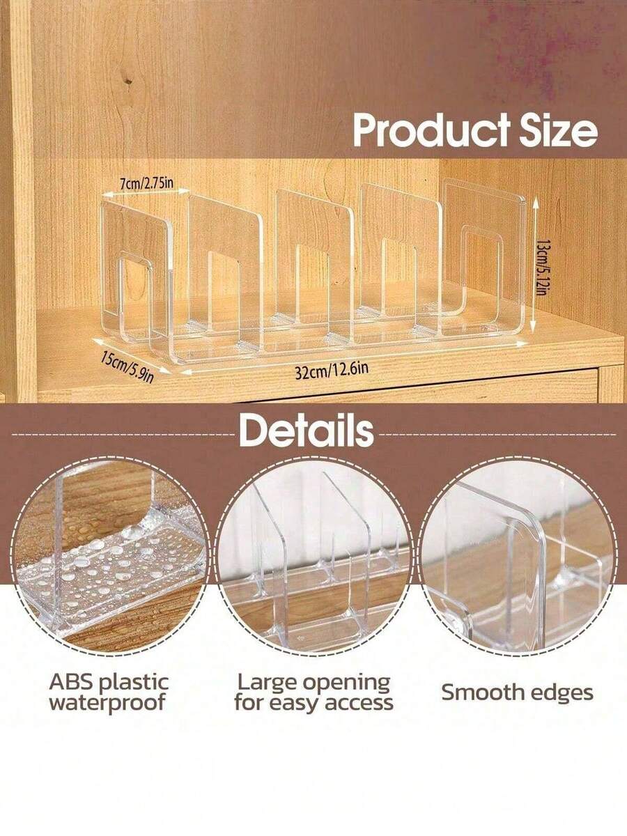 4pcs Space Saving Vertical Shoe Rack - Multi-Layer, Wardrobe Organizer Shelf, Transparent Wallet & Handbag Display Rack, Easy Assembly, Compact Storage, Suitable For Home Entryway Cabinet - Clear - View 1