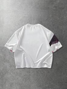ROMWE MEN Camiseta de manga corta con estampado de figura de estatua para hombres - Multicolor - Ver 3