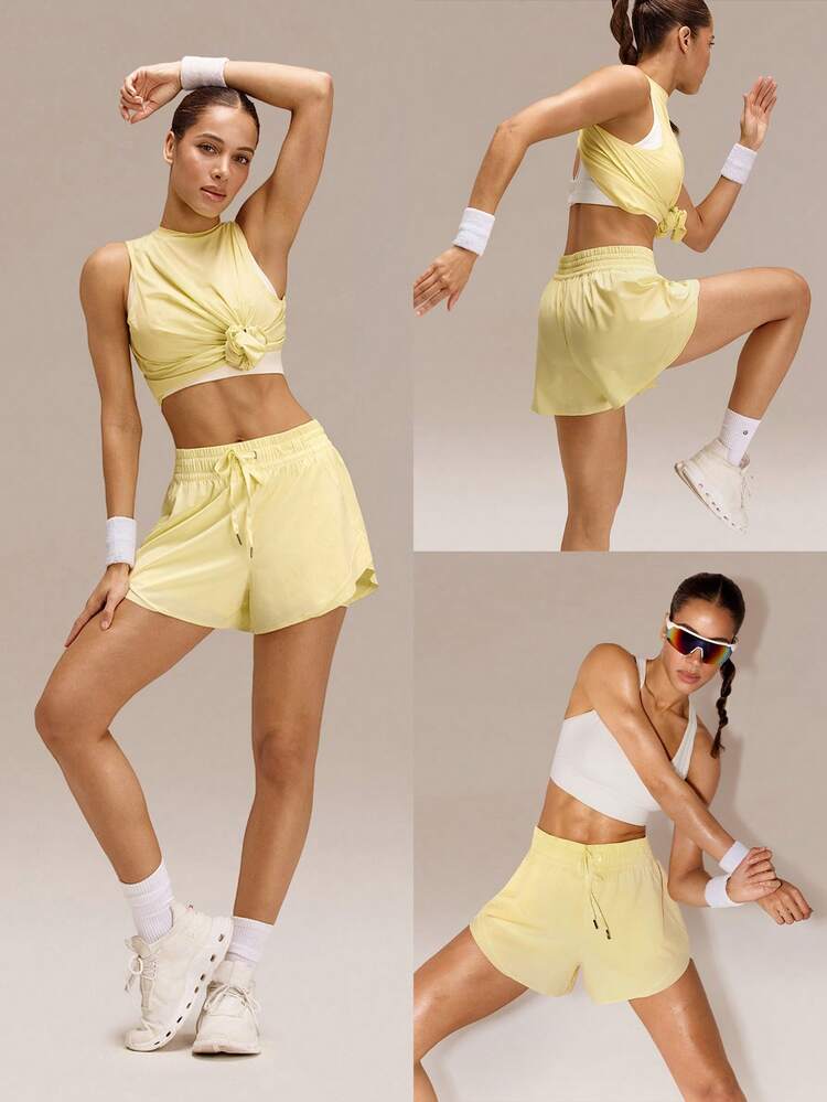 4.5" VitalSwift Fast Moves Lightweight Quick-Dry Stretchy Odor Control Side-Split Hem Zipper Pocket Shorts Training Tennis Running Workout Gym Wear
