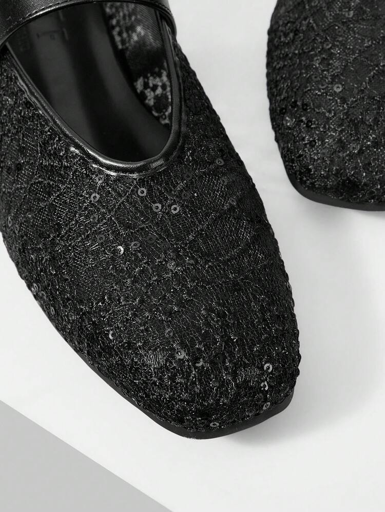 WOMEN'S COMFORTABLE VERSATILE SQUARE TOE MARY JANE FLATS, SUITABLE FOR COMMUTING & CASUAL WEAR