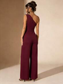 Eryvara Bộ jumpsuit dài ôm eo trễ vai màu đen đính sequin dành cho nữ, có khóa kéo, trang phục dự tiệc gợi cảm, trang phục hộp đêm, trang phục xuân/hè mới, trang phục hẹn hò ngày Valentine, trang phục sinh nhật, trang phục dự tiệc bể bơi, trang phục dạ hội, trang phục đi xem hòa nhạc, đi làm, trang phục dự đám cưới, bộ jumpsuit dài thanh lịch và lãng mạn. - Màu Đỏ Sâu - Xem 2