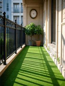 1 pezzo Tappeto in erba artificiale premium (50cm x 200cm/50cm x 100cm), erba finta realistica e sintetica, tappeto erboso amico degli animali domestici per giardino, parco giochi, cortile, balcone, feste, pranzi all'aperto e addestramento di animali domestici, decorazione per esterni - erba - Visualizzare 5