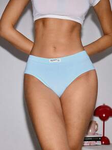 5pcs Ribbed Comfortable Casual Daily Wear Women's Panties - Multicolor - View 7