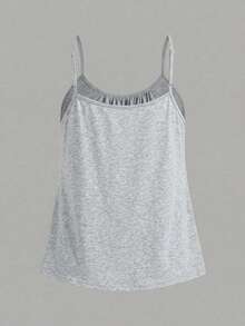 SHEIN EZwear 3件套女士褶皱宽松吊带背心，可调节肩带，适合春夏穿着 - 彩色 - 查看 4