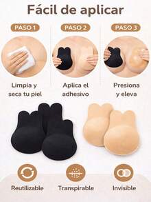 Set de 4 pares Sujetador De Busto Con Adesivo Expandible ,Ajustable Para Escotes Profundos - nude - Ver 2