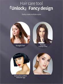 Teckwe Wireless Straightening Comb With LCD Display, Temperature Adjustment, Portable Small Sliding Comb, Female Negative Ion Hair Straightener Brush, Barbecue, Ceramic Coating, Equipped With A Tandem Dual-Cell Battery,2000mAh + 2000mAh - Multicolor - View 5