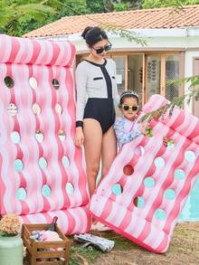 1 chiếc phao hơi sọc, phao bơi, phao chơi nước, đệm hơi - 1pc - Xem 5