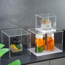 High Definition Clear Acrylic Display Box, Dustproof Protective Cover For Figurines, Toys & Preserved Flowers, Sturdy Acrylic Organizer With Black Base Option - 5mm Black PVC Base - View 3