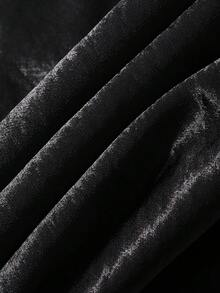 DAZY Chân váy nữ dáng rộng, thoải mái, phối ren và satin, thích hợp cho mùa hè. - màu đen - Xem 7
