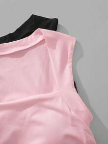 SHEIN EZwear 2pcs/Set Ribbed Removable Padded Camisole For Women,Summer Top - Multicolor - View 3