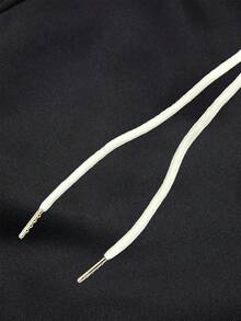 Acti Log 男士字母印花抽绳腰运动裤 - 黑色 - 查看 7