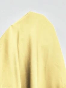 Roveilla 大尺碼女款淡黃色緞面V領收腰交叉繫帶彈性泡泡袖中長洋裝，優雅復古法式極簡風，適合辦公、通勤、商務、休閒、海灘、日常、婚禮、派對 66499927 女款復古洋裝 法式風格洋裝 女裝 正裝復古洋裝 婚禮賓客洋裝 女款黃色洋裝 茶會洋裝 裹身洋裝 畢業季夏季 - 鵝黃色 - 查看 8