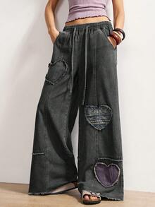 Bohemela Women's Casual Loose Drawstring Waist Pants With Patch Pockets - Grey - View 6