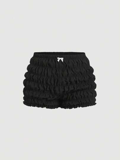 SHEIN MOD Quần short mini xếp ly họa tiết cà chua Kawaii cỡ lớn cho nữ