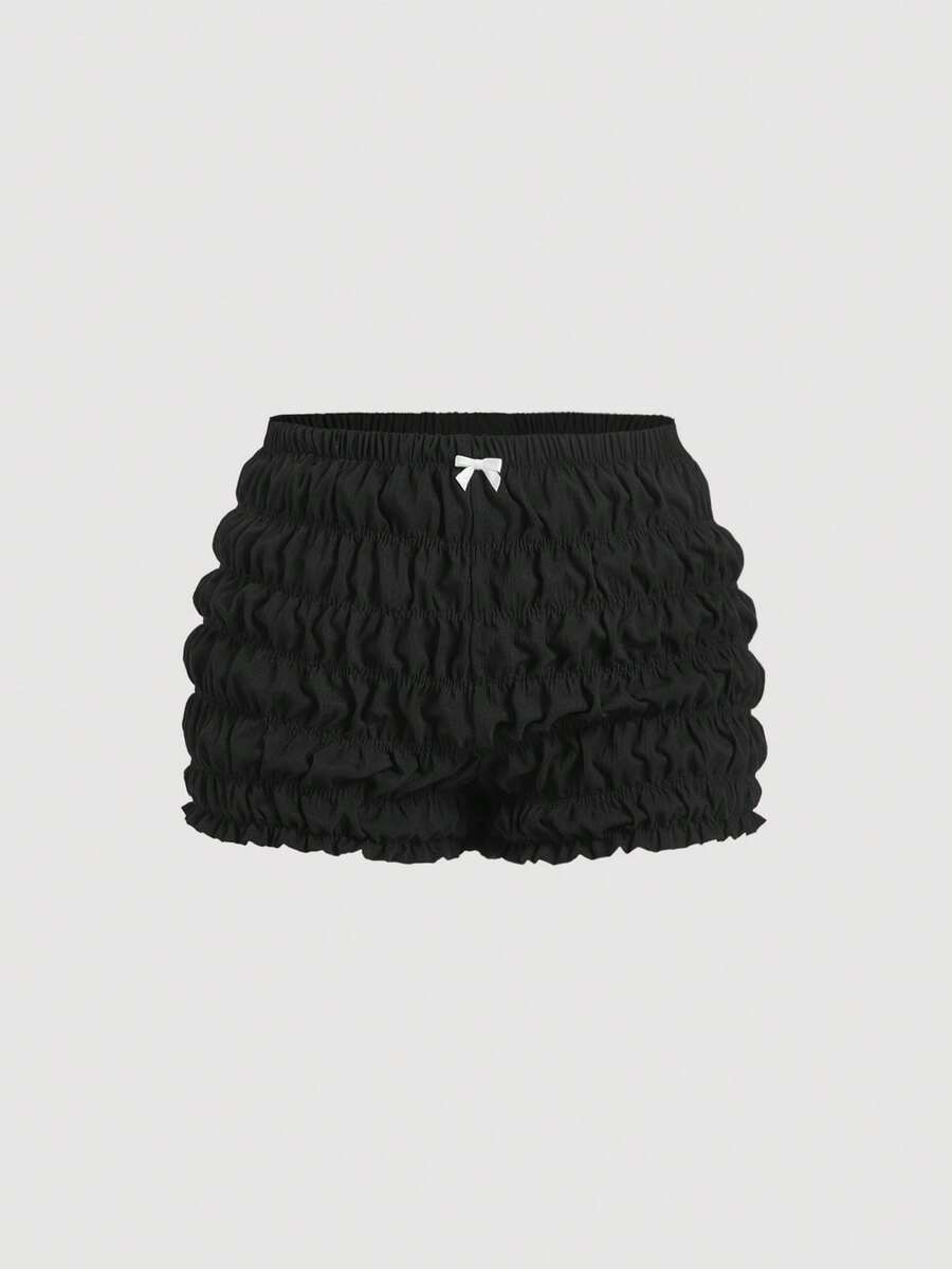 SHEIN MOD Quần short mini xếp ly họa tiết cà chua Kawaii cỡ lớn cho nữ