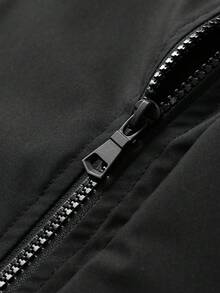 Manfinity EMRG Men's Utility Double Pocket Front Print Design Access Control Comfortable Versatile Street Jacket Coat - Black - View 7