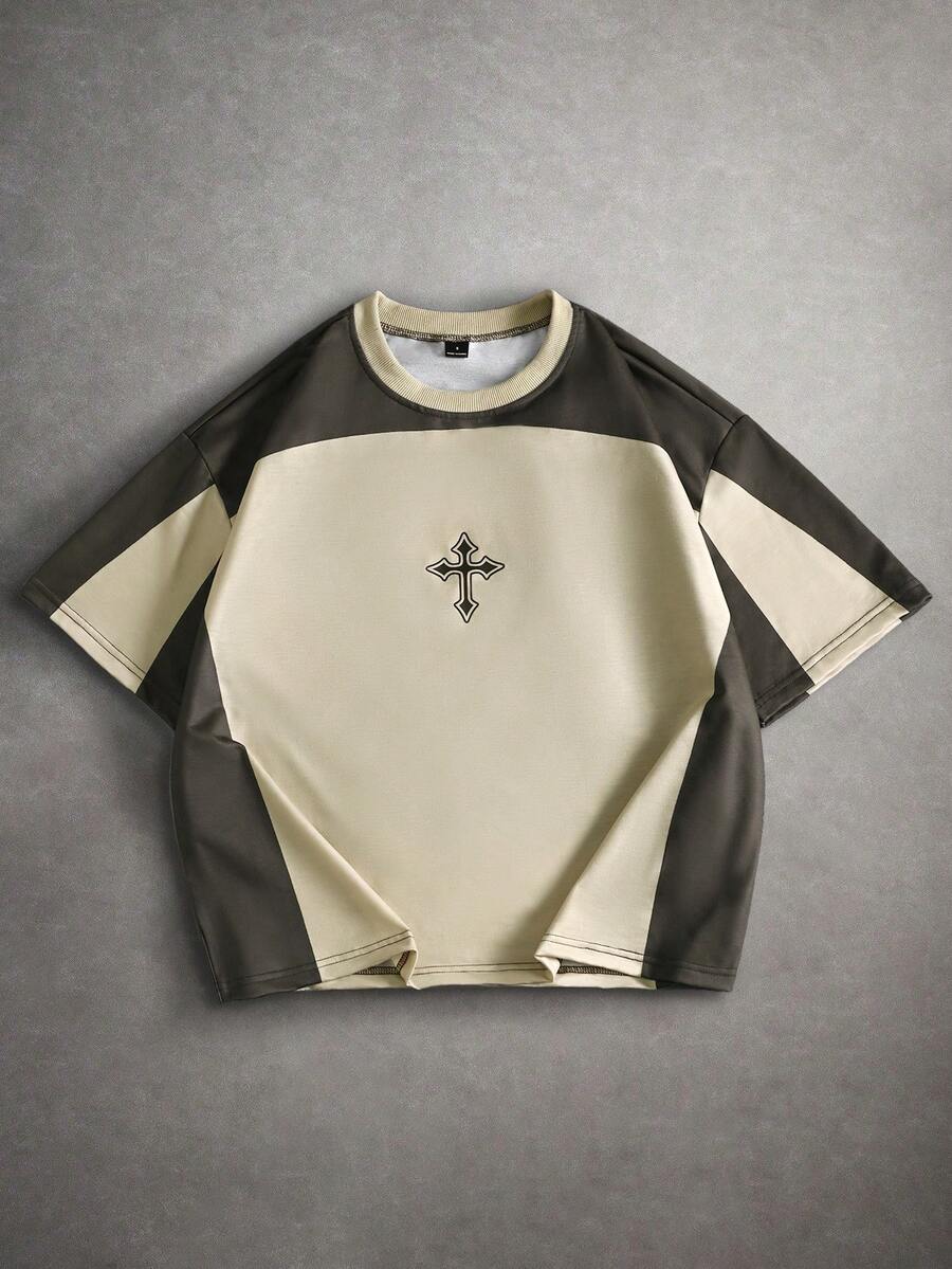 STYNVO 男士舒适T恤面料，圆领短袖，前后均印有3D字母图案，休闲百搭，适合度假、聚会、外出、运动、日常办公穿着，经典热销春夏款，自穿或送礼皆宜。 - 彩色 - 查看 1