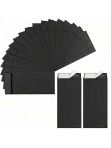 40Pcs Cash Envelopes, Money Saving Challenge Envelopes 3.2x6.6 Inch, 80GSM Black Budget Envelopes For Coins, Checks & Gift Cards 2. - black - View 7