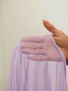 Swim Glamine 女士棕色垂褶领口喇叭袖系腰荷叶边裹身连衣裙，优雅性感休闲，适合春夏假日海滩派对 - 淡紫色 - 查看 6