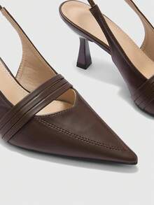 CUCCOO BIZCHIC Women's Pointed Toe Pumps, Versatile High Heels For Commuting And Daily Wear - Brown - View 4