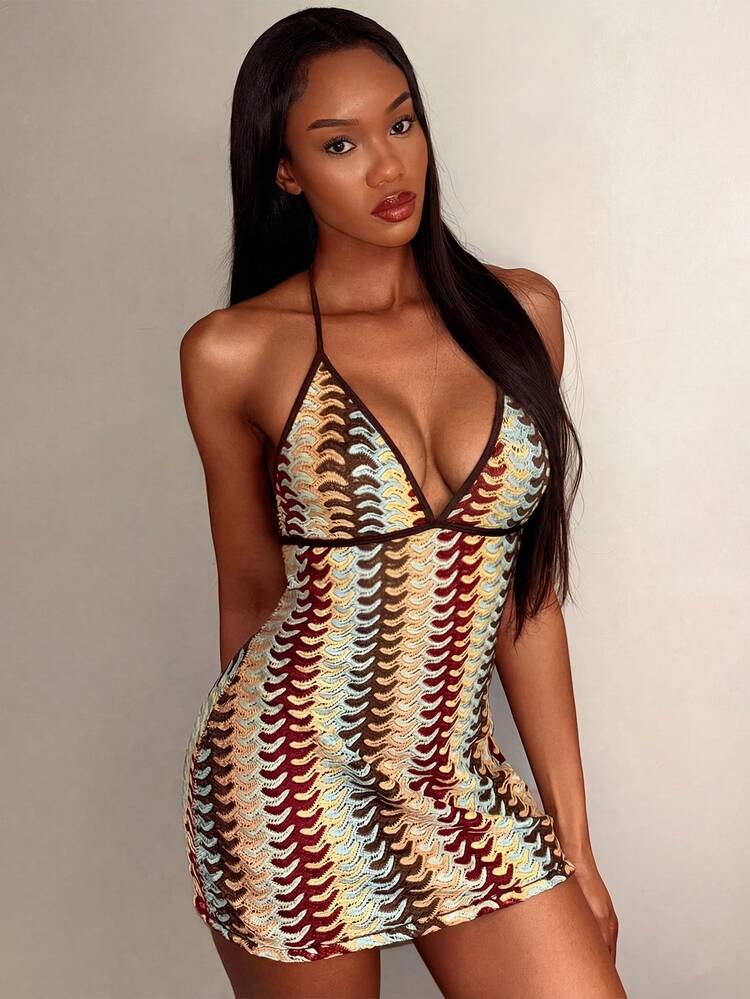 Vaytide New Textured Fabric Sexy Cover-Up Cover Up, Semi-Sheer Beach Wear For Women - Multicolor - View 1