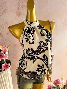Flirla Women's Casual Bohemian Paisley Retro Print Sleeveless Blouse, Fashion For Daily Wear, Spring/Summer - Multicolor - View 4