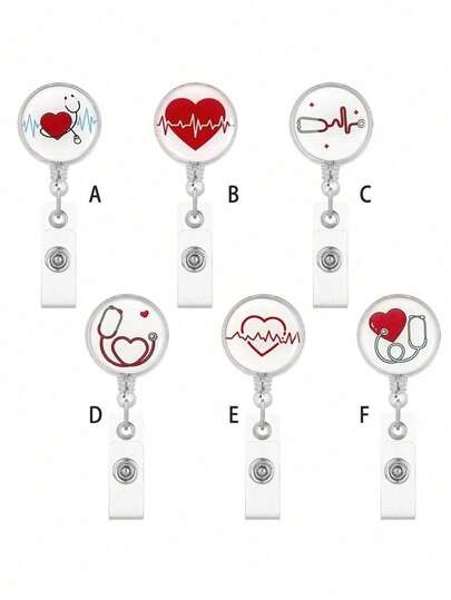 1/6个便携式伸缩证件夹，工作证件夹，办公人员和医务人员实用配件